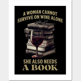 Wine Drinker Book Lover Posters and Art